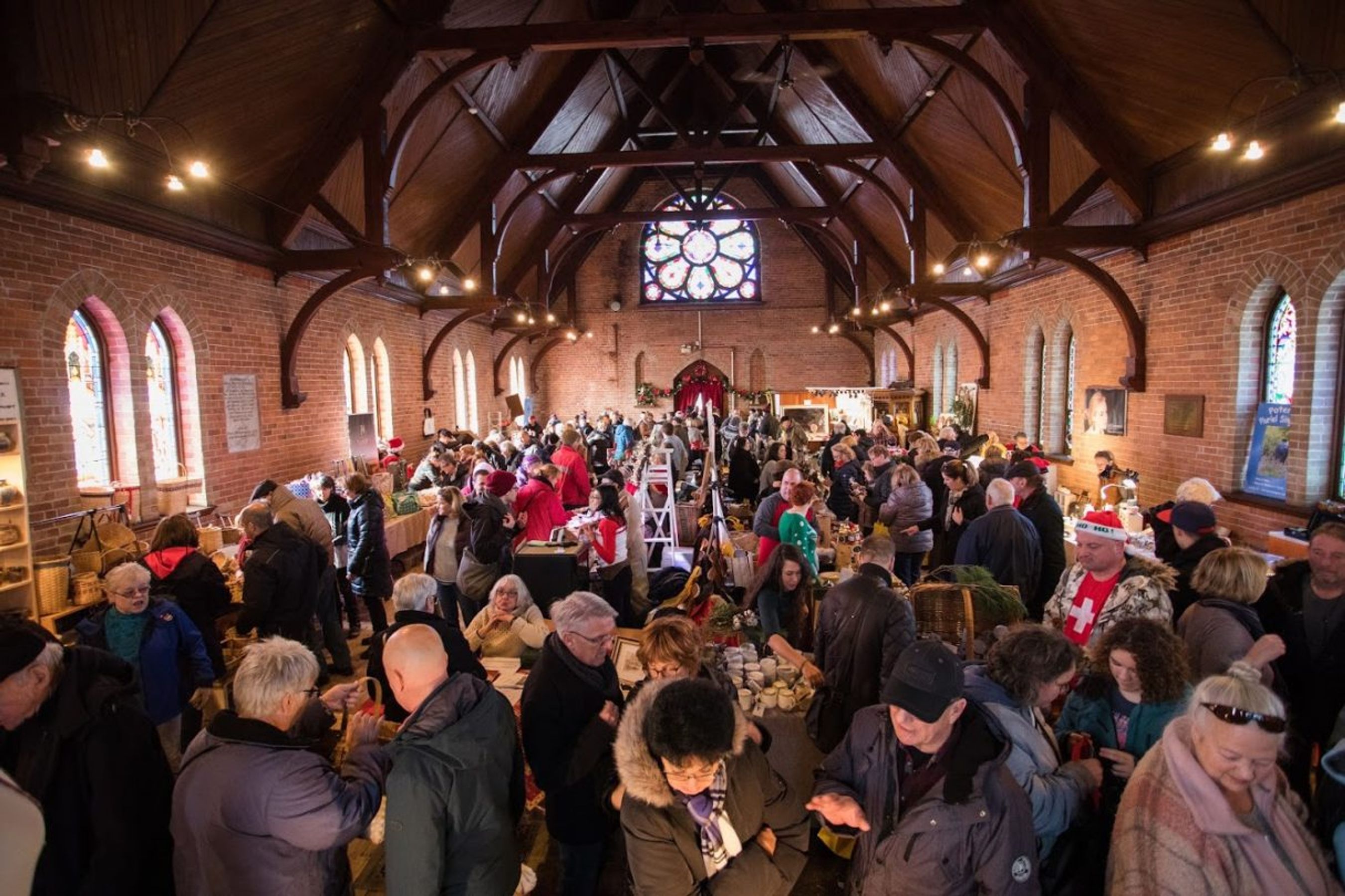 Marché de noël dans les Cantons de l'Est à Frelishbourg, Québec, Canada.